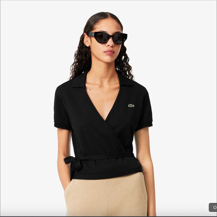 Жіноча кофта стрейч поло на запах Lacoste