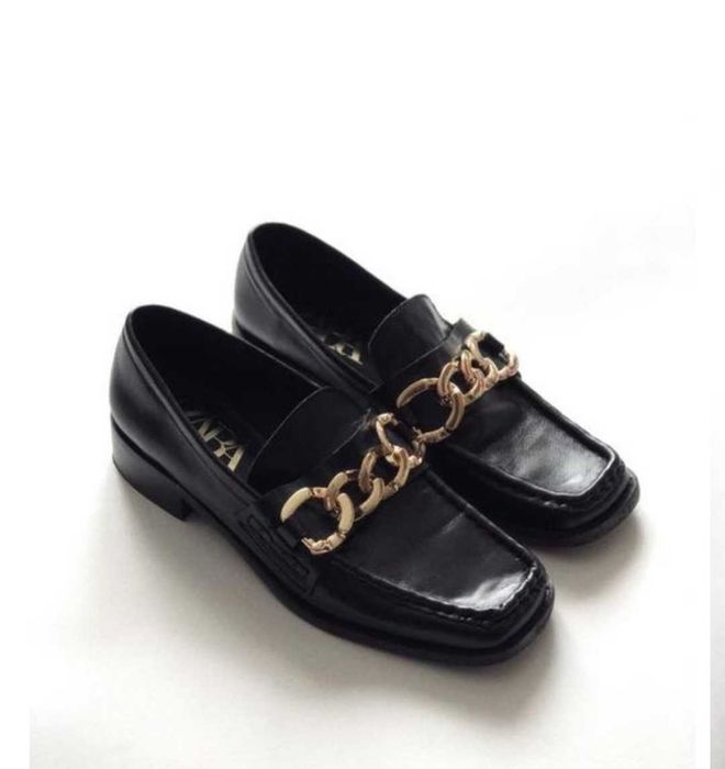 Лоферы туфли кожаные  Zara