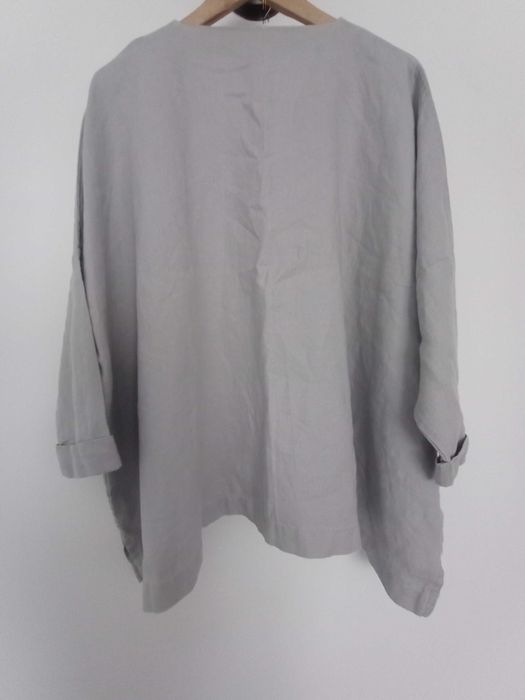 nowa bluzka elegancka LEN szara oversize