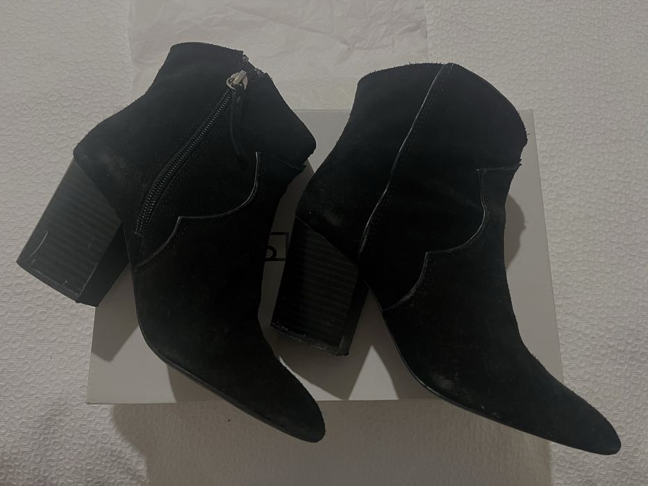 Botins camurça preta - Zara - 35