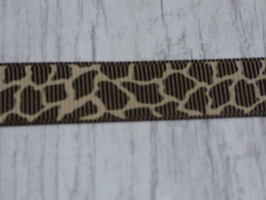 Wstążka ozdobna. Taśma rypsowa. Żyrafa 16 mm. 9 metrów.