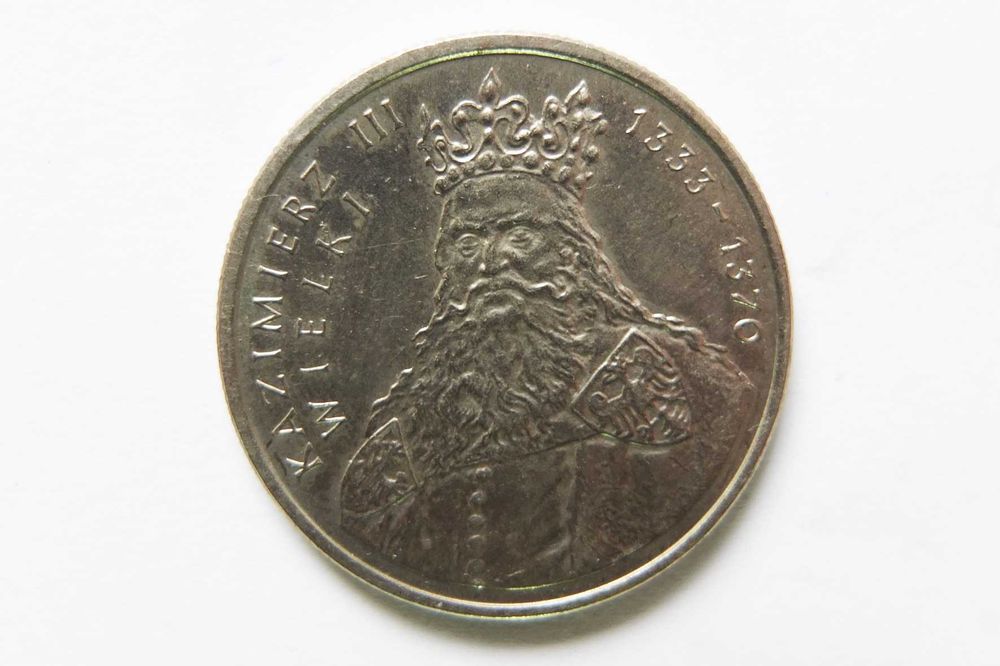 Moneta z PRL 100 zł Kazimierz Wielki z 1987