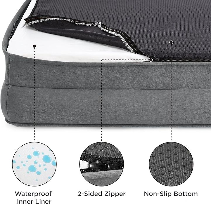 Bedsure Orthopaedic Dog Bed, Ergonomiczna sofa dla psa 71 x 58 cm
