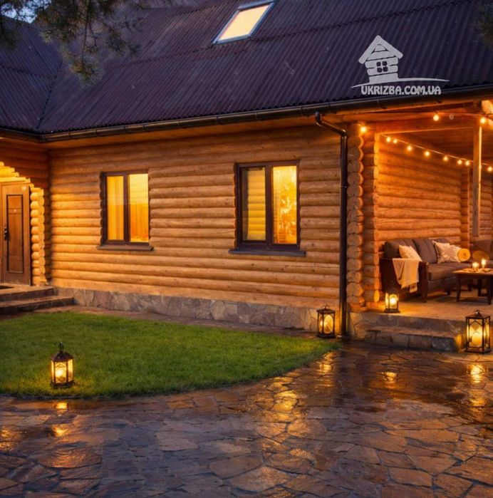 Подобово. Будинок-зруб з виходом до озера ,сауна,басейн. До 10 гостей.