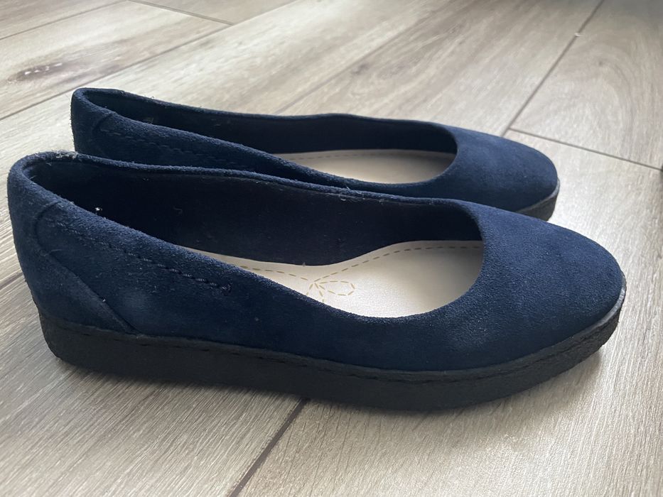 Балетки сині шкіряні Clarks 37
