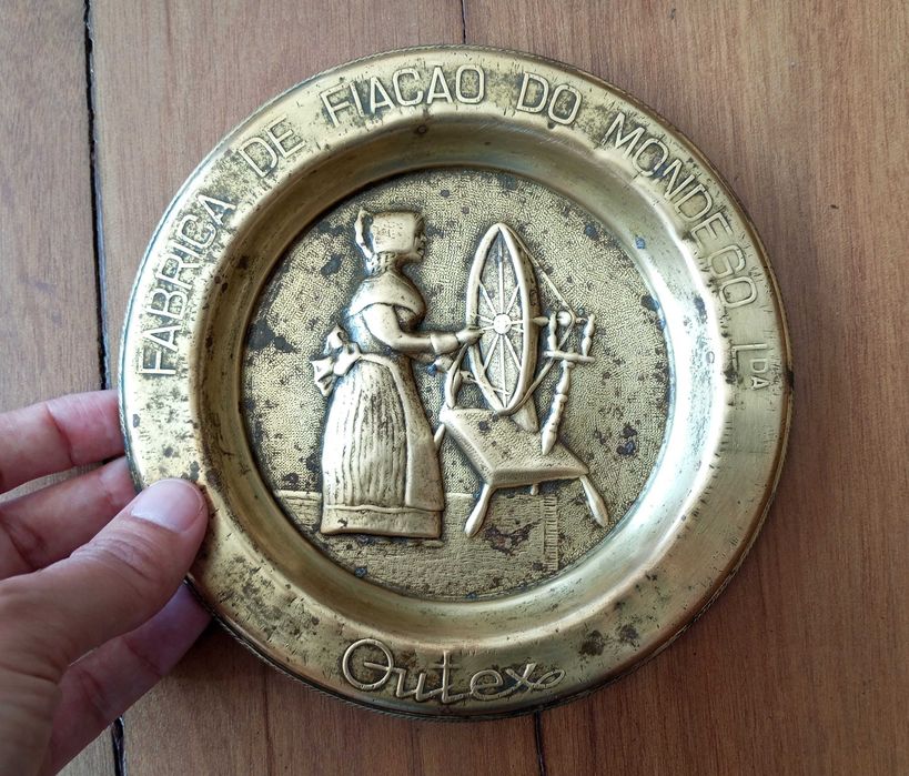 Antigo pequeno prato publicitário Fabrica Fiaçao do Mondego Lda Outex