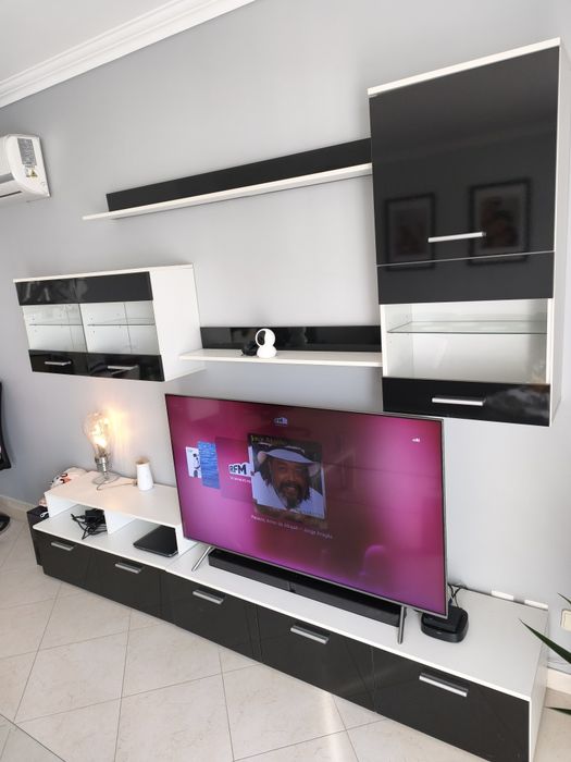 Conjunto Móveis Sala Preto e Branco