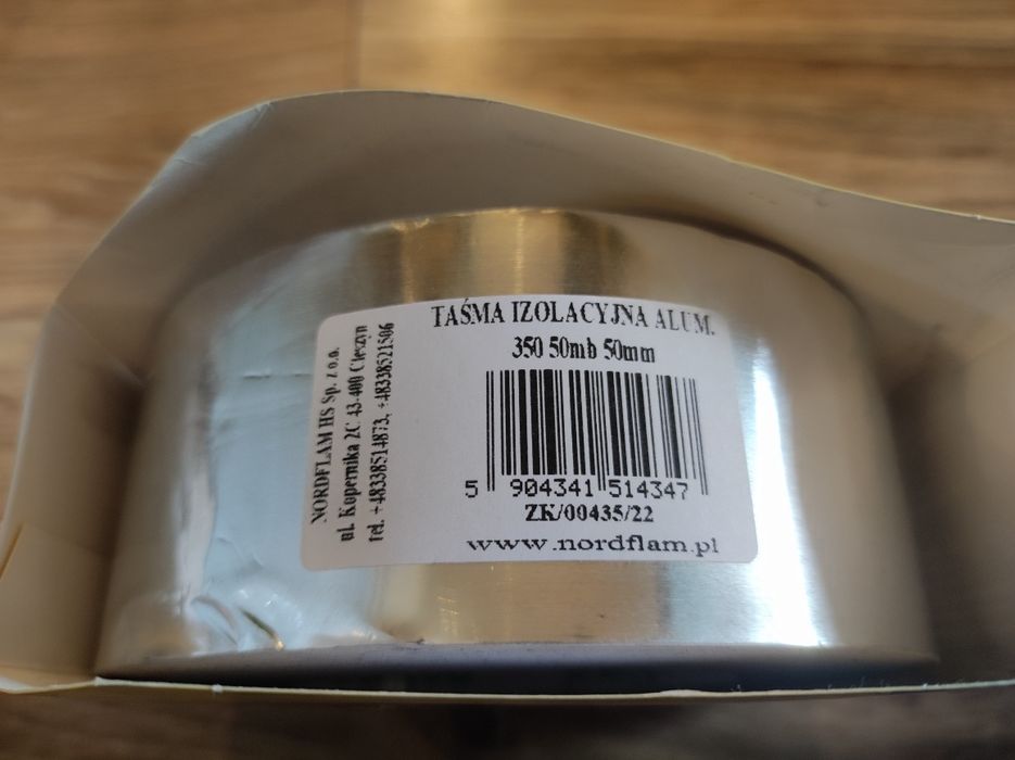 Taśma aluminiowa NORDflam 50 mm 350°C 50 mb
