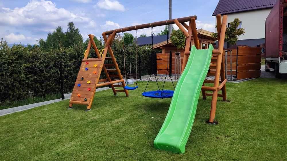 Plac Zabaw Huśtawka Ogrodowa z Bali Ścianka Wspinaczkowa TYMEK