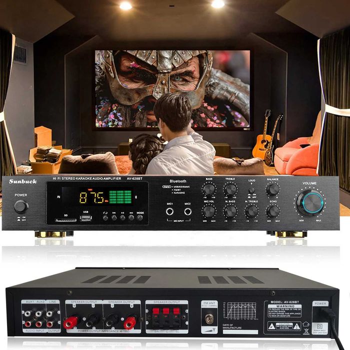 Digital Stereo Amplifier, Radio, Bluetooth, 5-Channel Sound, 600 Watts64284400617729124