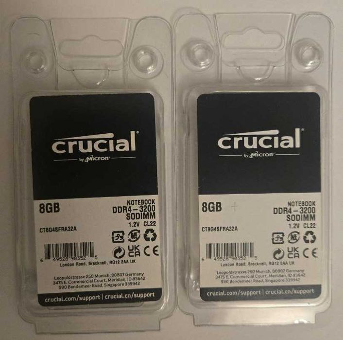 Продам НОВУЮ ноутбучную память SO-DIMM DDR4 8GB/3200 CRUCIAL