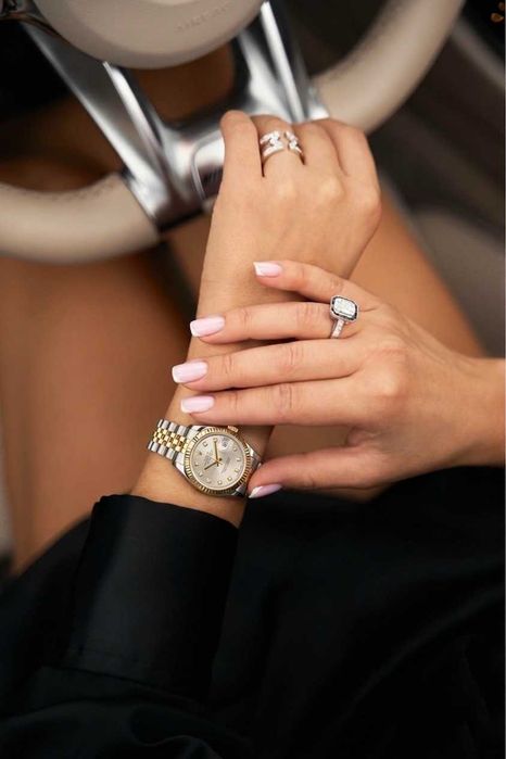 Zegarek Rolex Lady Datejust 26mm srebrno-różowa tarcza z diamentami