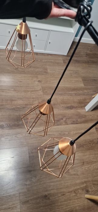 Lampa sufitowa żyrandol miedziany loft