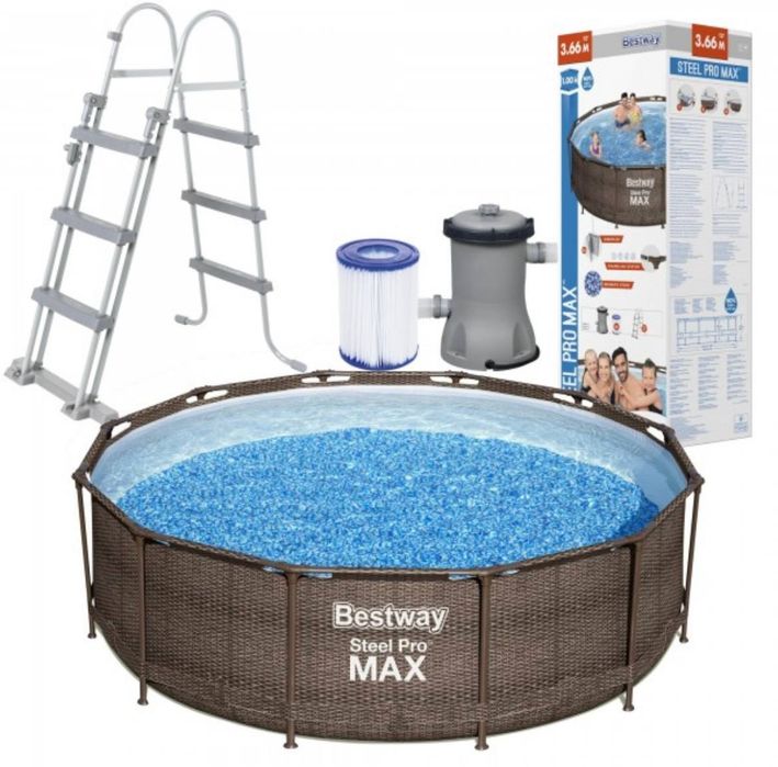 Каркасный бассейн Bestway 56709, с фильтрующим насосом та драбиною