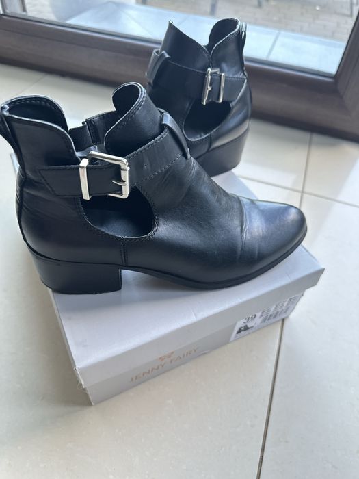 Buty czarne botki ccc ekoskóra