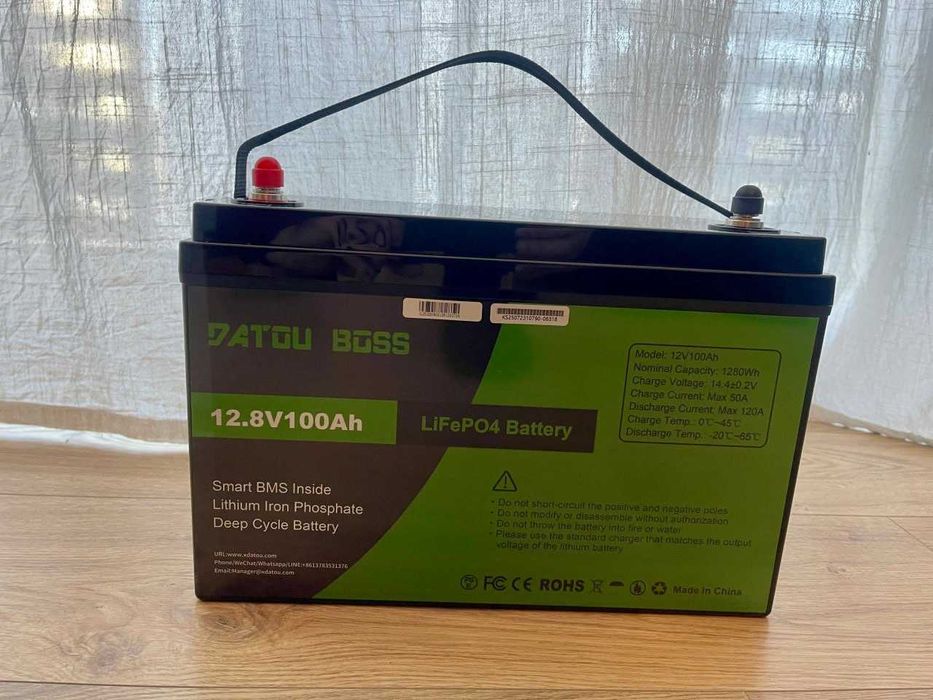 Акумулятор LiFePO4 DATOUBOSS 12.8V від 50 до 300 100Ah BMS 100A — для інвертора та ДБЖ