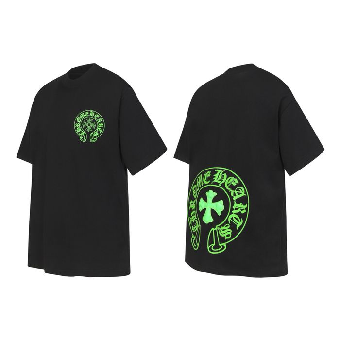 Chrome Hearts футболка мужская черная унисекс с зеленым