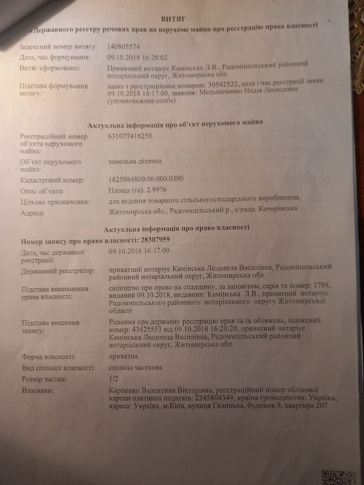 Продажа землі .пай.