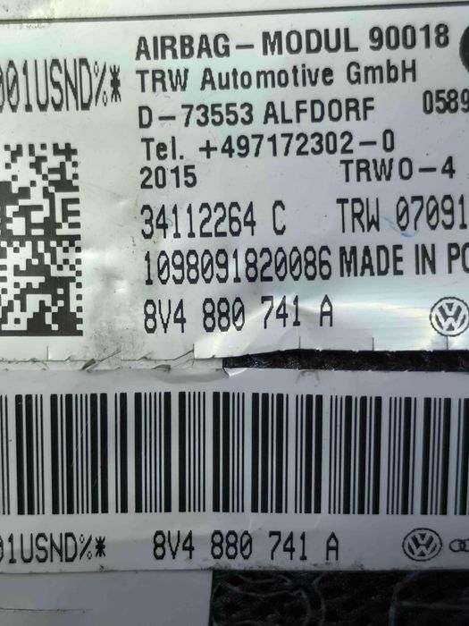 Airbag Cortina Esquerdo AUDI A3 Sportback