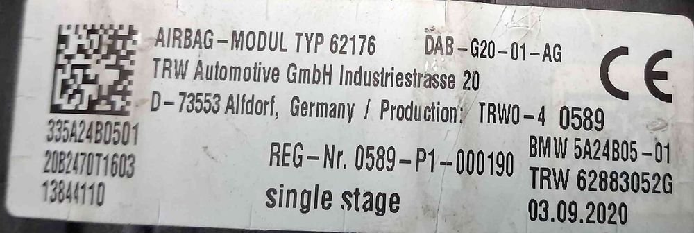 Airbag Volante 5A24B05-01 - BMW 1