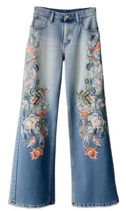 Calças de GANGA com bordado