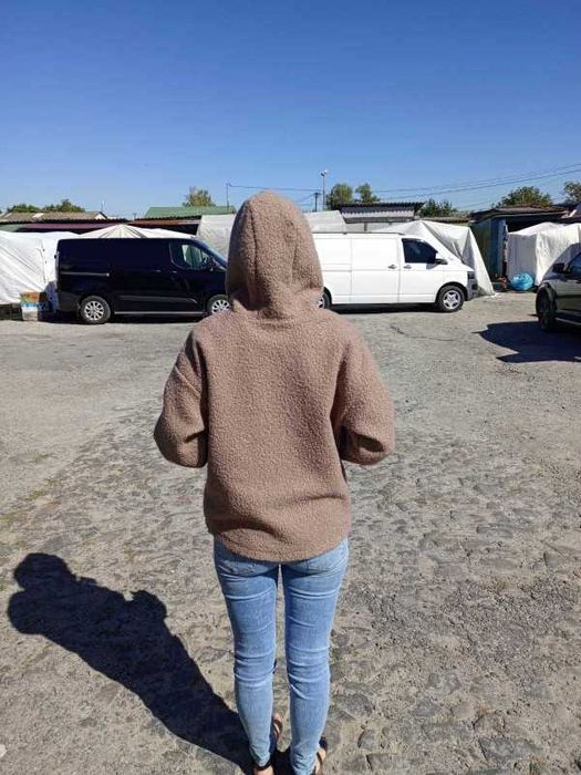 Нова жіноча тепла кофта з капюшоном Женское худи Кардиган (барашек)