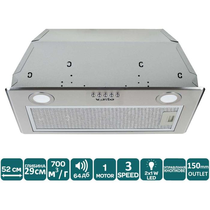 Вбудовані витяжки Ventolux Minola Різний дизайн та потужність