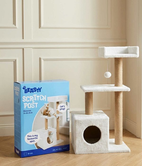 Drapak dla kota legowisko słupek domek drzewko wieża budka + zabawka