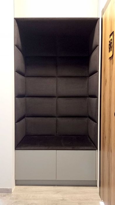 Tapicerowane panele zabudowa wnęki łóżko szafy tapicer Warszawa