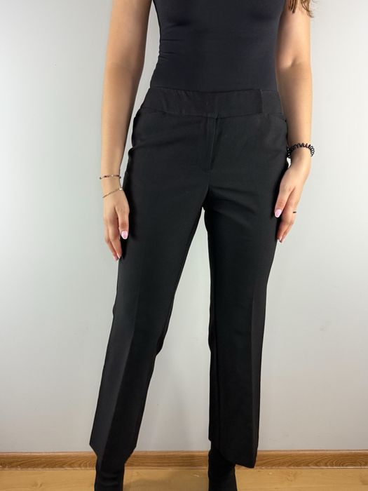 Czarne garniturowe spodnie z szerokimi nogawkami  New York & Company M