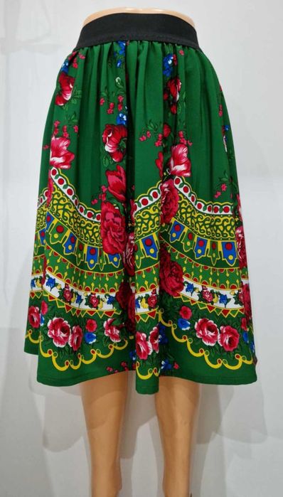 Spódnica ludowa, góralska zielona S/M poza kolano
