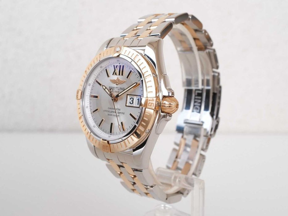 Breitling Galactic 41 Cockpit Big Date Steel 18K Rose Gold White Dial