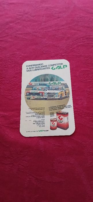 Calendário de bolso - Galp - 1985/1986
