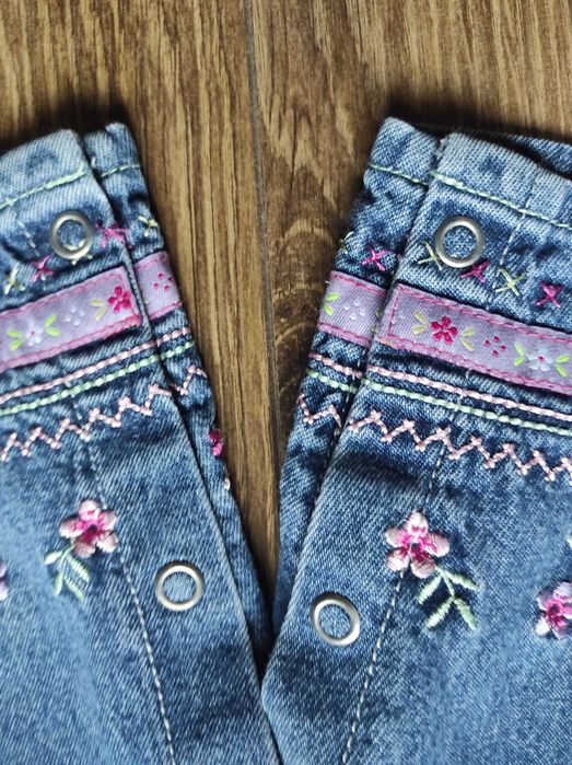 Sukienka i ogrodniczki jeans 80-86