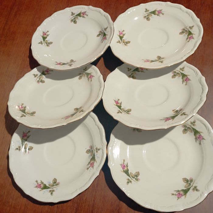 Блюдца сервізні Walbrzych, квітковий орнамент