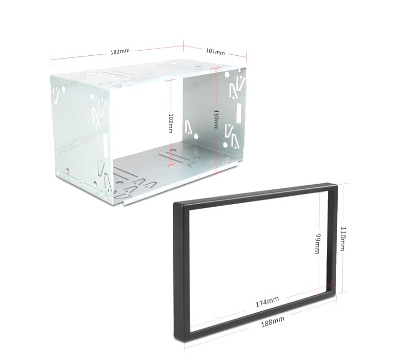 MOLDURA ARO ADAPTADOR AUTO RADIO 2DIN UNIVERSAL METALICA