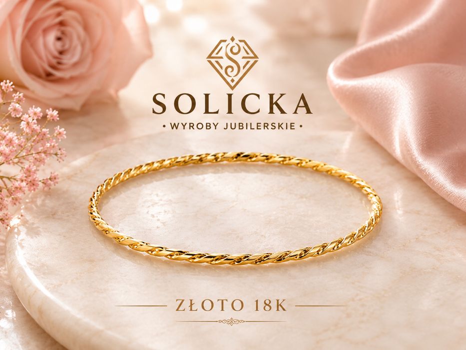 Złota bransoletka sztywna 750 (18K) waga 5 g