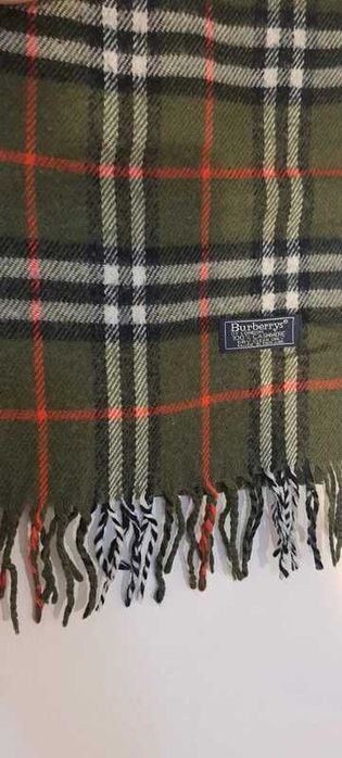 Szalik Burberry – zielona kratka, stan nowy