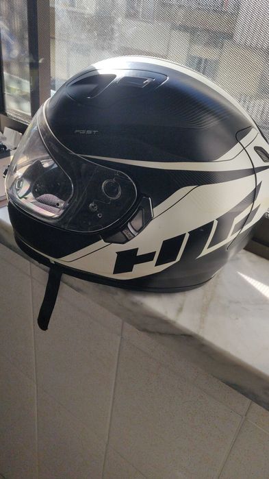 Capacete HJC preto e branco  L, fecho DD