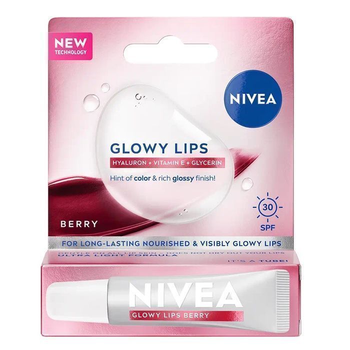 Nivea Glowy Lips balsam do ust z wysoką ochroną SPF30 Berry 10ml