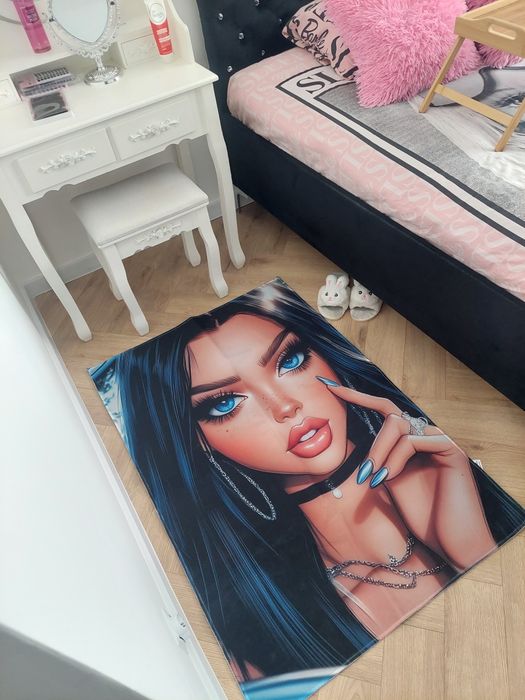 Dywan z lalką w stylu bratz