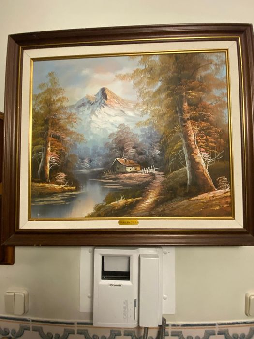 Pintura a óleo de paisagem 
Moldura em perfeito estado de conservação