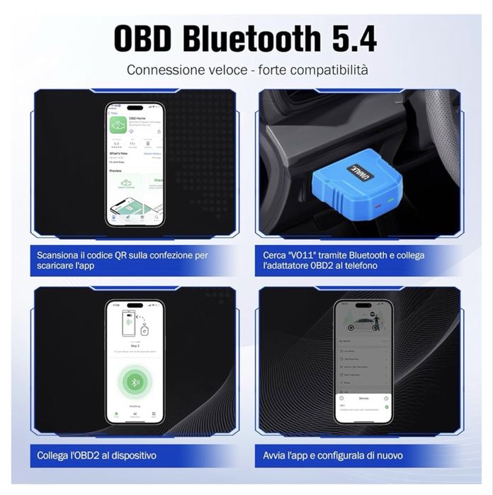 OBD2 Bluetooth Автомобільна діагностика OBD: 5.4 Bluetooth OBD2 сканер