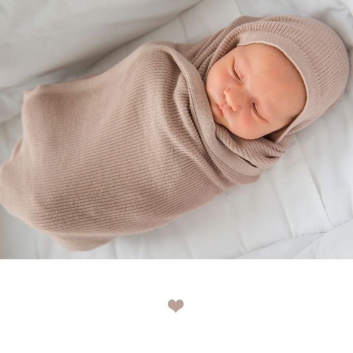 Lekki dzianinowy kocyk mgiełka mięta - LULLALOVE