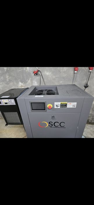 Sprężarka,  kompresor śrubowy, osuszacz , zbiornik ciśnieniowy