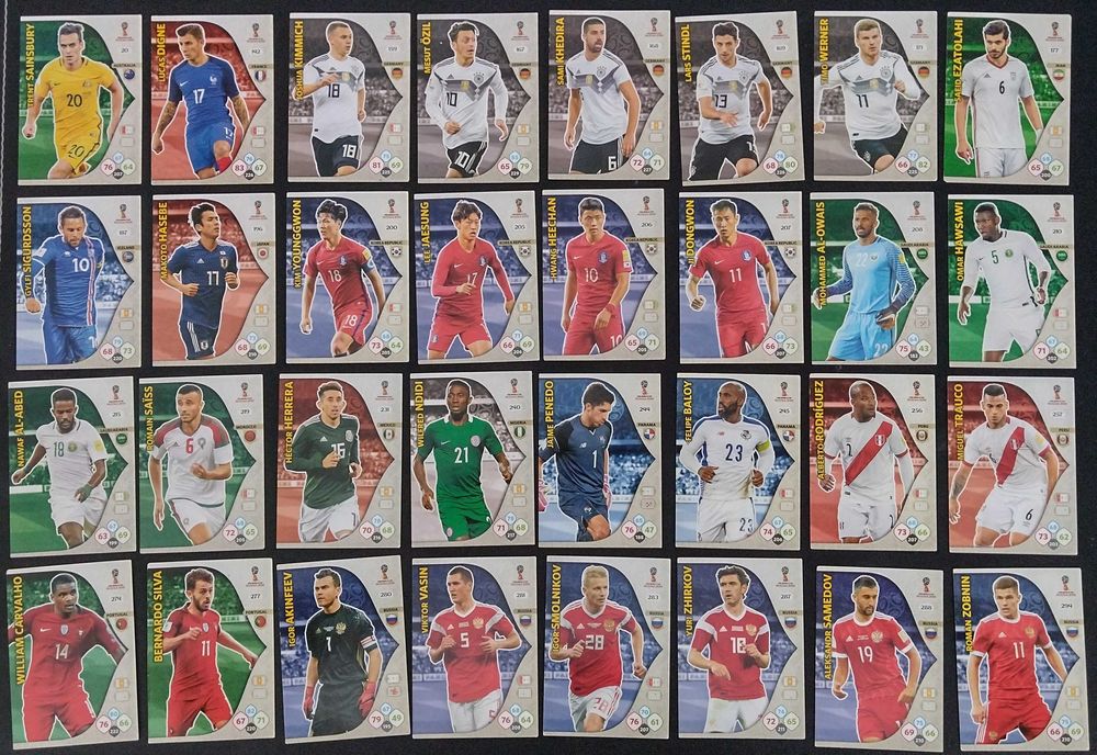 32 karty Panini Russia 2018 - Zestaw nr 2