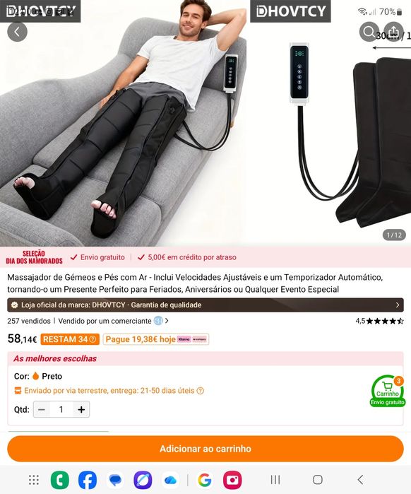 Massajador de pernas novo