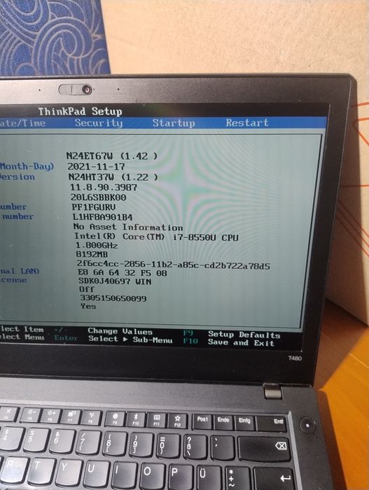 Гарний thinkpad t480 FHD i7-8550u  8gb DDR4 128gb SSD ноутбук
