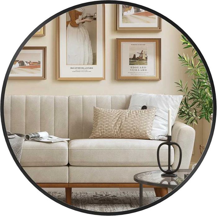 Lustro ścienne koło rama metal 50 x 50 mm