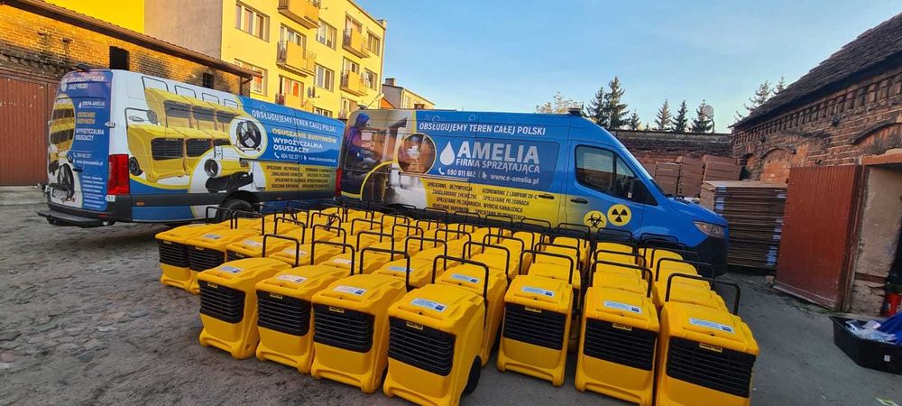 WYNAJEM Osuszacz powietrza Osuszanie po tynkach wylewkach zalaniu